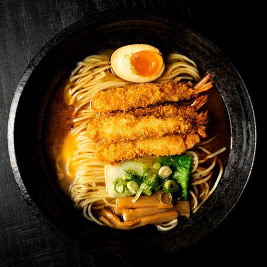 *Shoyu Ramen - Scampis frits - Saveur d'ail noir